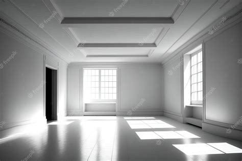 Premium Photo | A large clean bright empty room with white walls