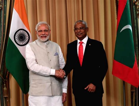 PM Modi with new Maldives President Ibrahim Mohamed Solih