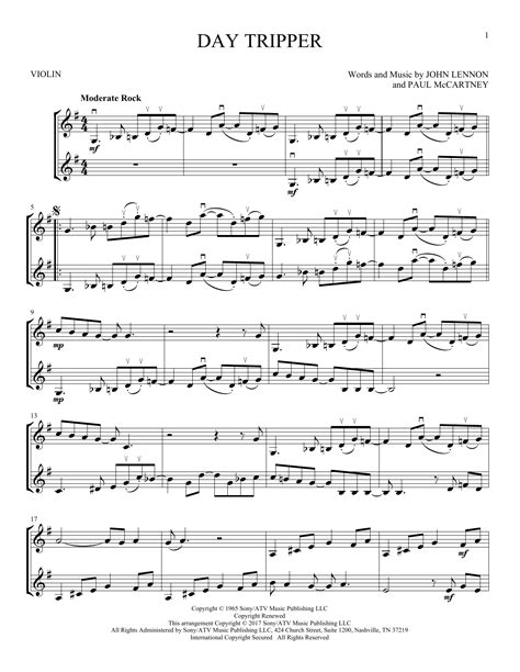 The Beatles "Day Tripper" Sheet Music Notes | Download Printable PDF Score 164085