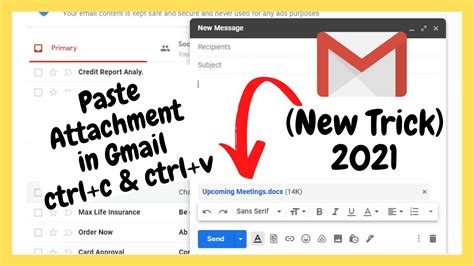 How to Add File Attachments to Gmail With a Keyboard Shortcut||ctrl+c & ctrl+v for attachment ...