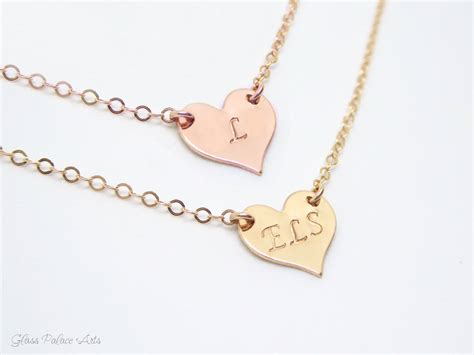 Small Personalized Heart Necklace - With Monogram Lettering – Glass Palace Arts