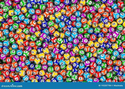 Background from Colored Lottery Balls, Top View. 3D Rendering Stock ...