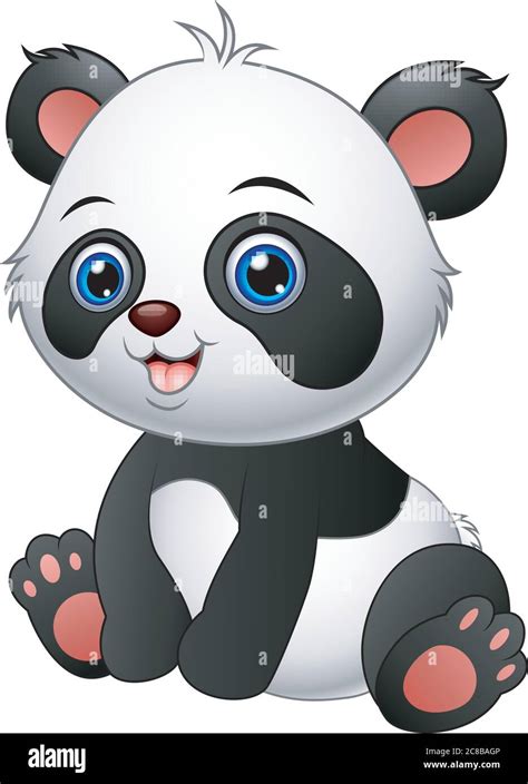 illustration of Cute baby panda sitting Stock Vector Image & Art - Alamy