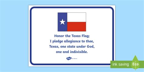 Texas State Pledge Poster (teacher made)