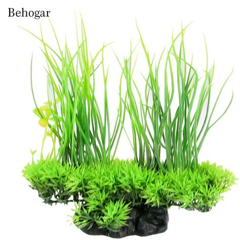 Behogar Plastic Artificial Green Water Grass Underwater Simulation ...