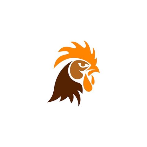 Premium Vector | A logo for a chicken with a yellow face and a brown face.