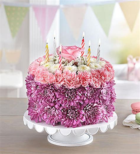 Birthday Wishes Flower Cake™ Pastel | Portland Oregon Florist | Nancy's Floral Gresham OR