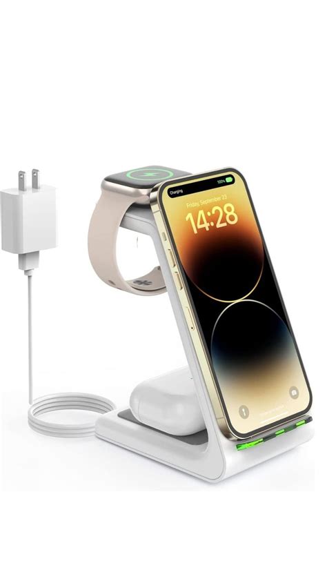 Wireless Charging Station for Apple - 3 in 1 Wireless Charger Stand Dock Watch and Phone Charger ...