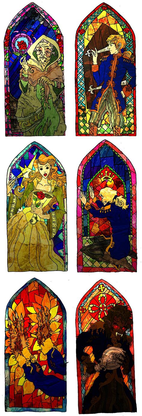 The Beast's Story in Stain Glass Windows | Disney stained glass, Disney ...