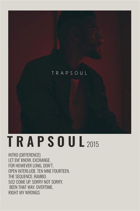 Bryson Tiller T R A P S O U L Poster | Music poster ideas, Minimalist music, Music album covers