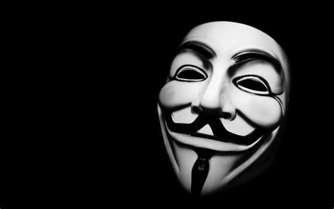 Download 4k Mask Black&White Anonymous Hacker Wallpaper | Wallpapers.com