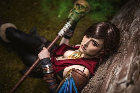 5760x1080px | free download | HD wallpaper: Women, Cosplay, Dragon Age, Morrigan (Dragon Age ...