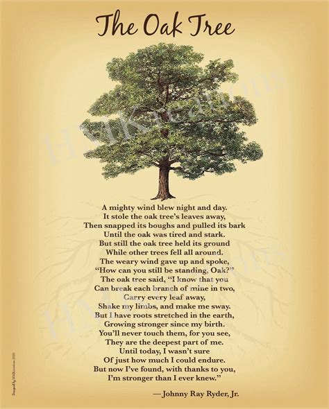 Oak Tree Poem Print Tree of Life Inspirational Wall Art - Etsy España in 2023 | Tree poem, Tree ...