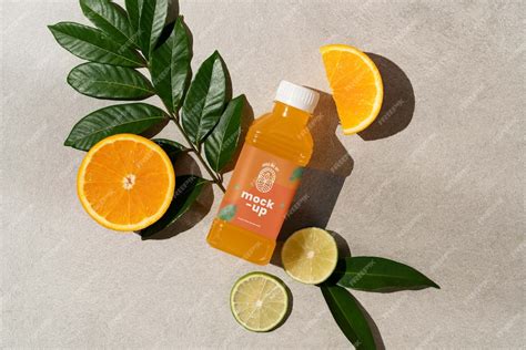 Premium PSD | Fruit juice bottle mockup design