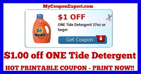 Check This Coupon Out & Print NOW! $1.00 off ONE Tide Detergent 37oz or larger