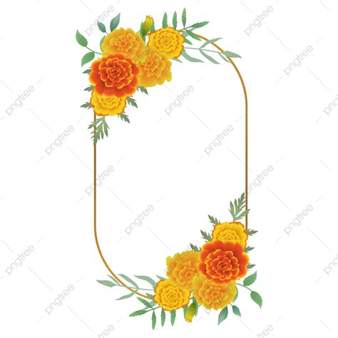 Ic22910 Border With Vector Yellow Marigold Bouquet, Ic22910, Border ...