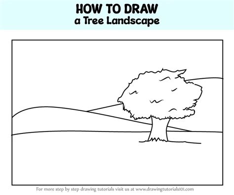 How to Draw a Tree Landscape (Landscapes) Step by Step | DrawingTutorials101.com