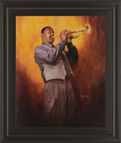 22 in. x 26 in. "Trumpet Player Framed Print Wall Art - Classy Art