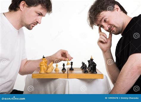 Two men play a chess stock photo. Image of strategic - 14959478