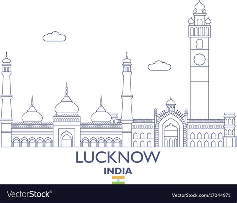 Lucknow city skyline Royalty Free Vector Image