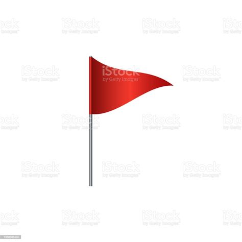 Red Flag Isolated On White Background Vector Illustration Stock Illustration - Download Image ...