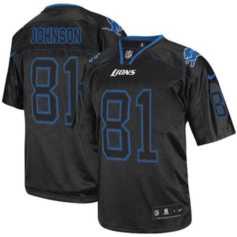 Nike Lions #81 Calvin Johnson Lights Out Black Men’s Embroidered NFL ...