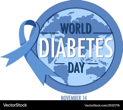 World diabetes day logo or banner with blue Vector Image