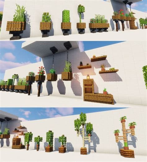 the video shows how to make a planter in minecraft with plants and trees