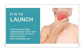 Man With Sore Throat: Isolated White Background Photography Business Card Template & Design ID ...