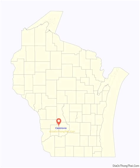 Map of Cazenovia village, Wisconsin - Thong Thai Real