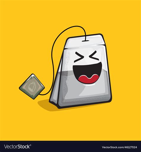 Tea bag character cartoon isolated Royalty Free Vector Image