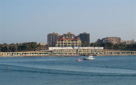 Alexandria Port in the Background of the Sea with Boats and Ships in ...