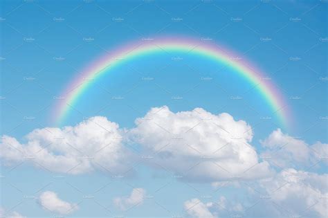 Classic rainbow across in the sky featuring rainbow, rain, and sun | Nature Stock Photos ...