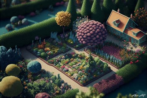 Stunning Flower Garden Landscape Design Graphic by Alone Art · Creative ...