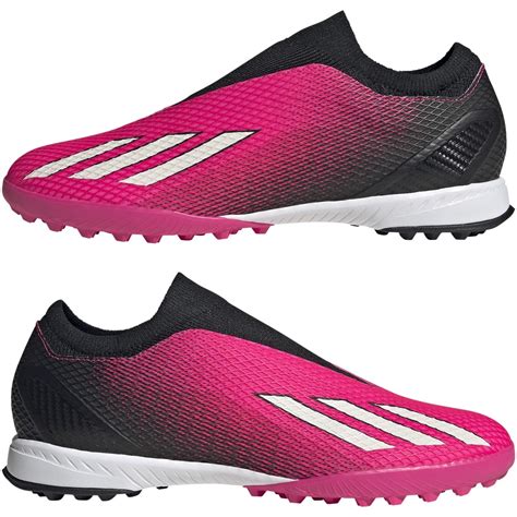 adidas | X .3 Laceless Astro Turf Football Boots | Pink/Black | SportsDirect.com