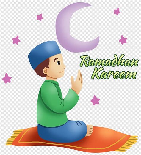 Gambar Muslim Sholat Di Ramadhan Ilustrasi Idul Fitri Anak-anak PNG ...