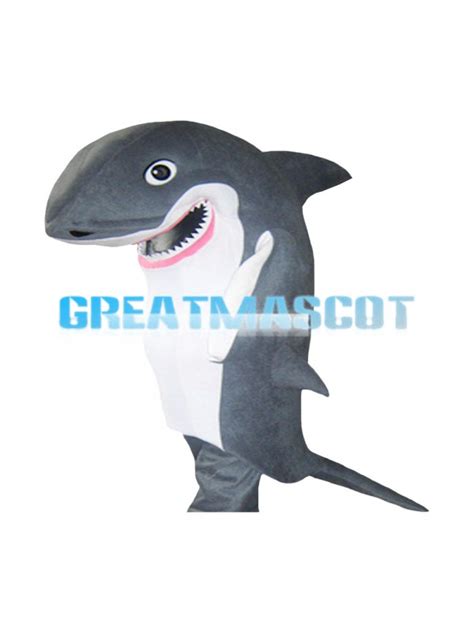 Realistic Grey Shark With Sharp Tooth Mascot Costume