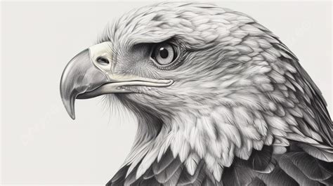 Black And White Drawing Of A Bald Eagle Background, Drawing Eagle Picture, Eagle, Bird ...