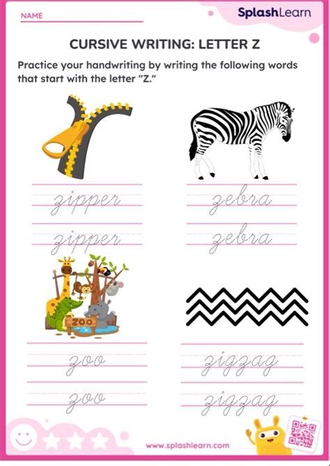 Cursive Writing: Letter Z — Printable ELA Worksheet