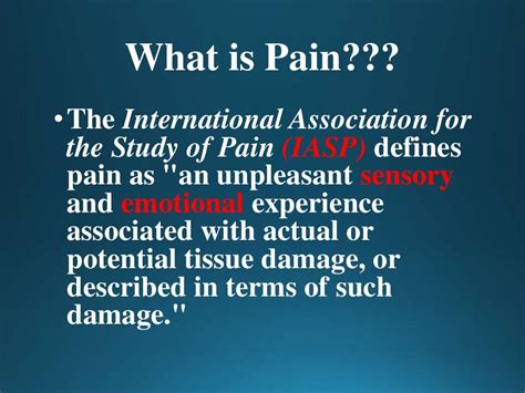 Physiology of pain pathways