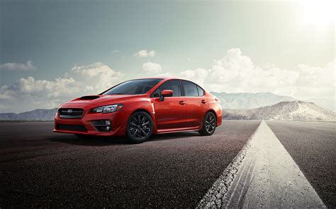 Wallpaper : red, road, side view, sports car, Subaru, Sedan, wheel, land vehicle, automotive ...