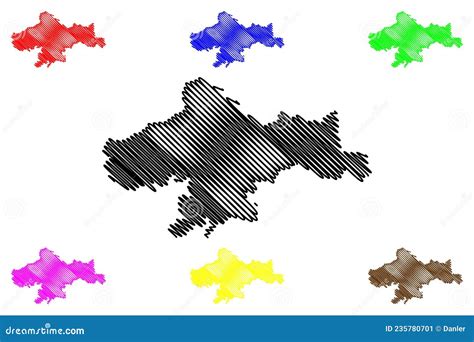 Ganderbal District Jammu and Kashmir Union Territory, Republic of India Map Vector Illustration ...