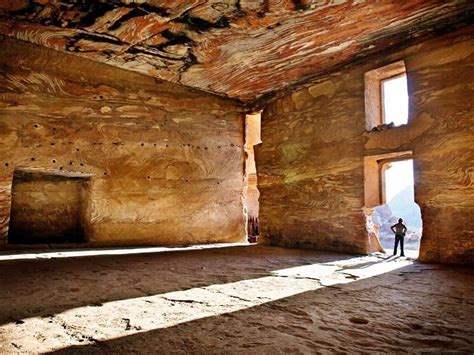 Massive room carved out of the bedrock at Petra in Jordan. Is it possible that work such as this ...