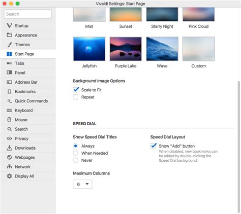 Speed Dials | Vivaldi Browser Help