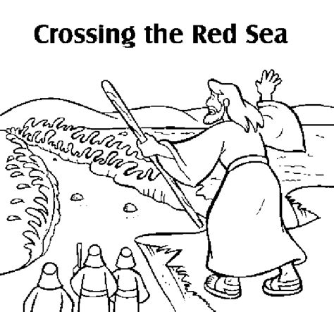 Moses Crossing Red Sea Coloring Page Coloring Pages