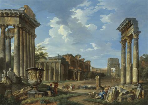 Giovanni Paolo Panini A VIEW OF THE CAMPO VACCINO WITH THE TEMPLE OF ...