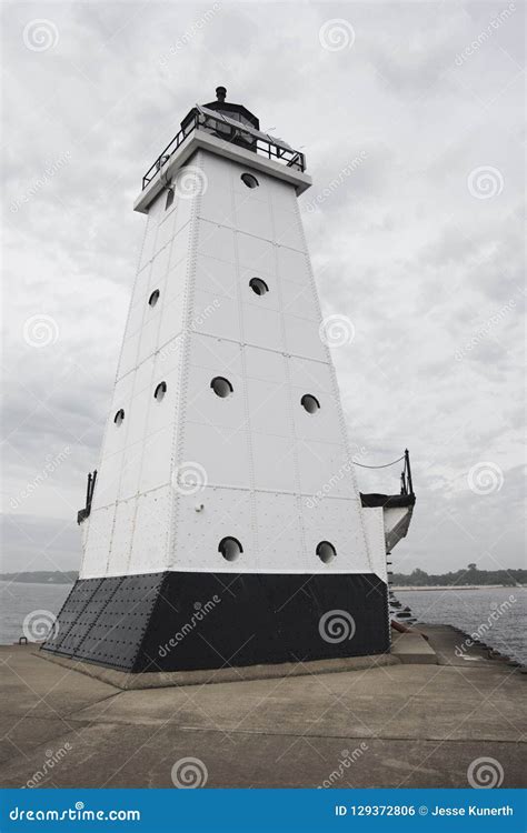 Ludington Lighthouse in Michigan Stock Photo - Image of michigan, white ...