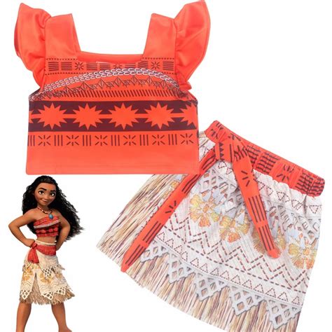 Girls Moana Costume Little Girls Advanture Outfit Children Summer Beach Dress Kids Halloween ...