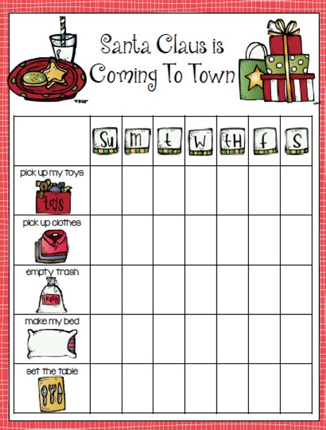 Christmas Behavior Charts Printable - PrintableBehaviorChart.com