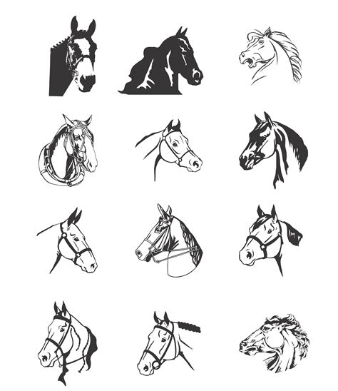 horse-head-black-and-white-vectors | Horse vector, Horse icon, Horse tattoo